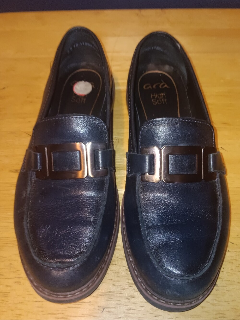 Ara High Soft Leather Loafers Size 5.5